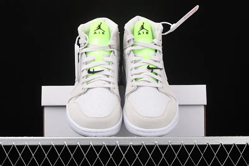 All Categories Air Jordan Jordan Series Basketball Shoes Air Jordan 1 Mid Differentiated Versions Air Jordan 1 Mid AJ1 Joe 1 Sea Salt Fluorescent Green CV3018-001